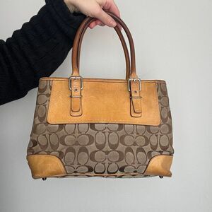 Coach Women's Brown and Tan Bag